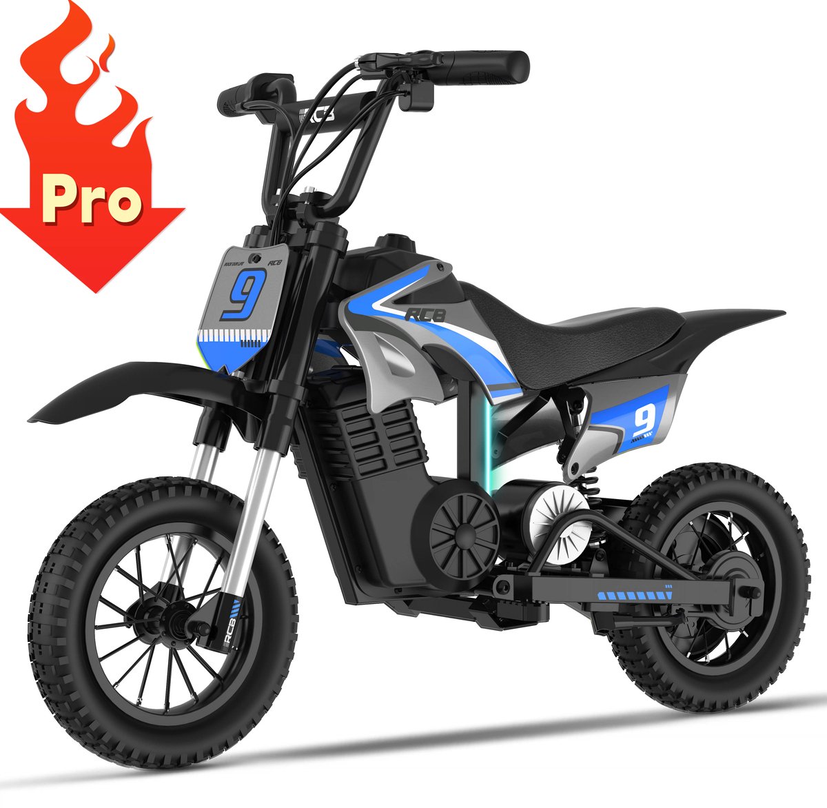RCB R9XPRO 36V Elektrische Crossmotor (5-10 jaar) - 350W elektrische kindermotor - 3 Versnellingen-Max 25 km/u - Blauw