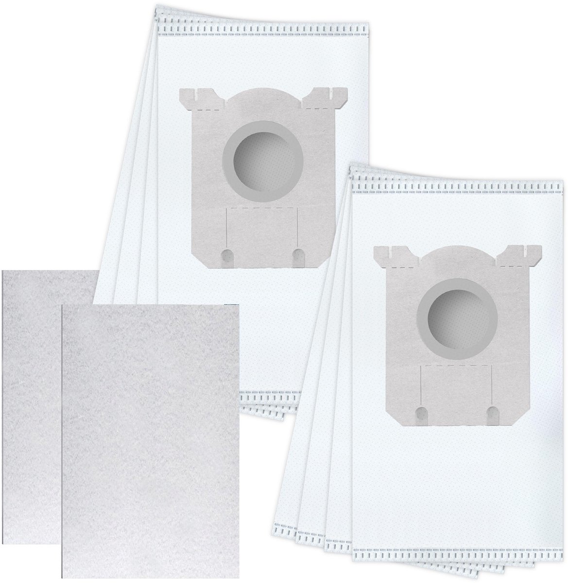 Sillar Set 8 x Stofzuigerzak - microvezel - 4x Stofzuiger filter, universeel - vervangend - 3-laags filtersysteem - geschikt voor stofzuigers van AEG Electrolux Philips