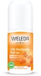 Weleda 24h Deodorant Roll-on Duindoorn met afbeelding van duindoornbessen.