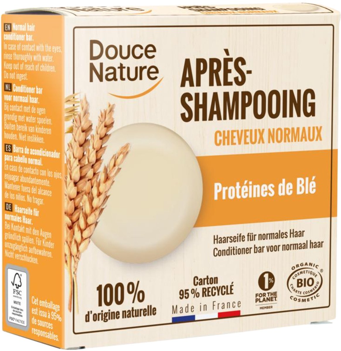 Douce Nature Conditioner bar normaal haar bio 65 Gram