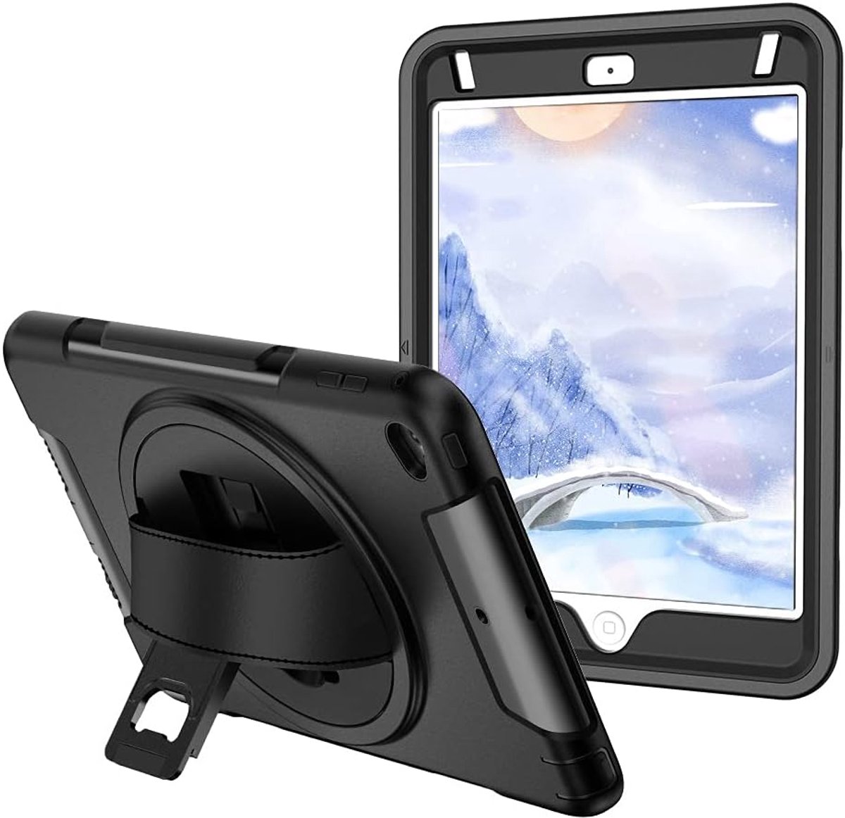 Tablethoes geschikt voor Apple iPad Mini 4 & 5 (7.9 inch) – Zwart – 360° Draaibare Standaard