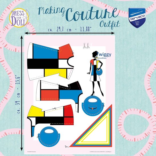 Poppenkleding Set - Outfit Maken - Creatief Spel - Mode Ontwerp - 31 x 24 x 1 cm - Multicolore — afbeelding 4