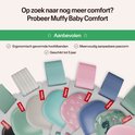 Verschillende Muffy Baby Comfort modellen met stoffen hoofdbanden in diverse kleuren en patronen.