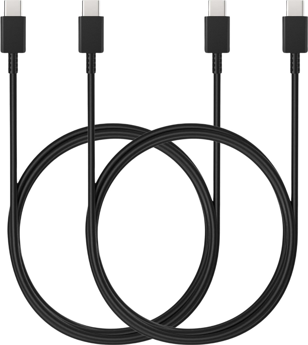 2X USB C naar USB C Kabel Zwart - 1 meter - Oplaadkabel voor Samsung Galaxy S26 / S25