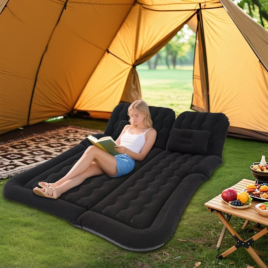 SUV luchtmatras auto campingbed opblaasbaar met pomp comfortabel voor reizen en kamperen van Merkloos — afbeelding 3
