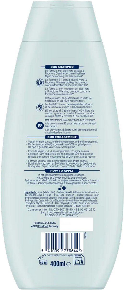 Schauma Shampoo Anti-roos Normale tot Gevoelige Hoofdhuid (400 ml)