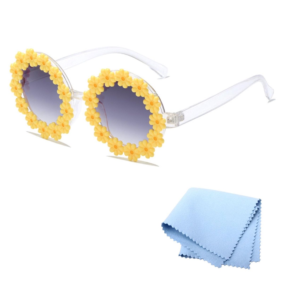 Noble Classic Daisy Vintage Zonnebril voor Zomer Strand Party en Evenementen - UV Bescherming en Leuk Design