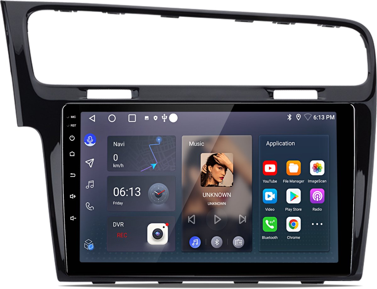 Junsun Android 15 Autoradio Geschikt Voor VW Golf MK7 2012-2020 Accessoires, 2GB+32GB, Draadloze CarPlay & Andriod Auto, DAB+, GPS-navigatiesysteem, Bluetooth, 10,1-inch Touchscreen, Stuurwielbediening, WiFi, RDS, DSP, USB, Quad-core processor