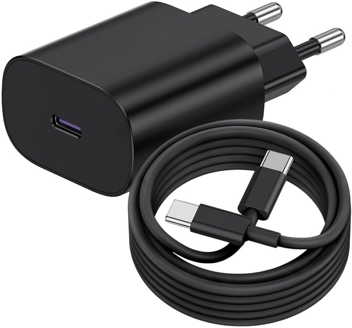 Viewr 30W USB-C Adapter + 1m USB-C naar USB-C Kabel - Super Fast Charger - Snellader - Geschikt voor Smartphone & Tablet