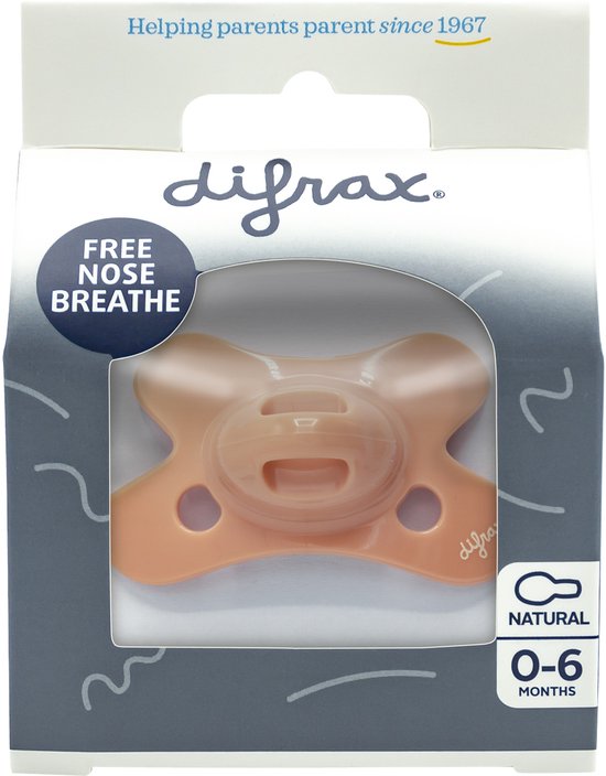 Difrax Fopspeen - Natural - 0-6 maanden - Siliconen - Peachy - 1 stuk van Difrax — afbeelding 2