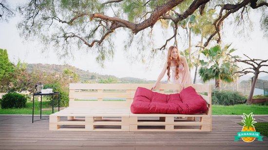 Bananair - Palletkussens Set - Coussins de jardin pour banc palette - 1x Coussin d'assise 120x80x15 cm & 1x Coussin de dossier 120x40x15 cm - Zwart