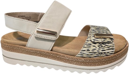 Remonte D0Q59-60 Sandalen Wit Dierenprint Leer Dames - Wit - 39