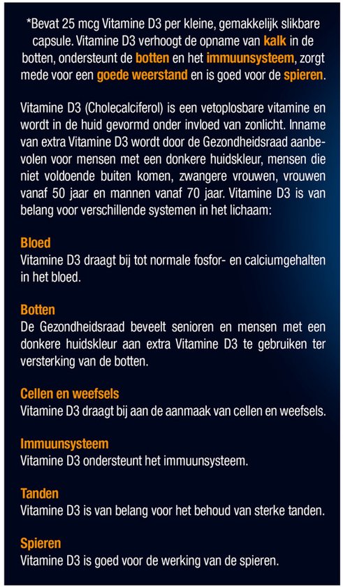 Lucovitaal Vitamine D3 25 microgram Voedingssupplement - 120 Capsules