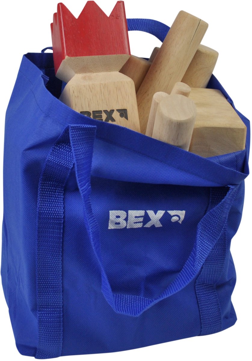 Bex Kubb Original – Zweeds Vikingschaak – Premium Buitenspel – Massief Rubberhout – Koning Met Rode Kroon – Vanaf 8 Jaar – Inclusief Draagtas — afbeelding 11