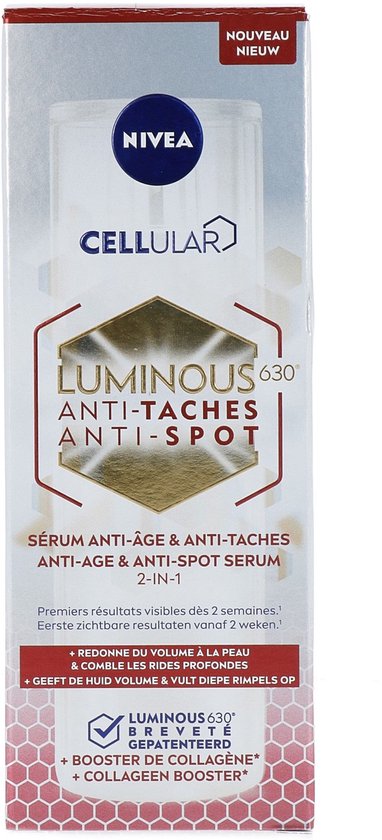 Nivea Cellular Luminous630 Anti-Age & Anti-Spot serum 2-in-1 verpakking. Nieuw. Eerste resultaten na 2 weken.