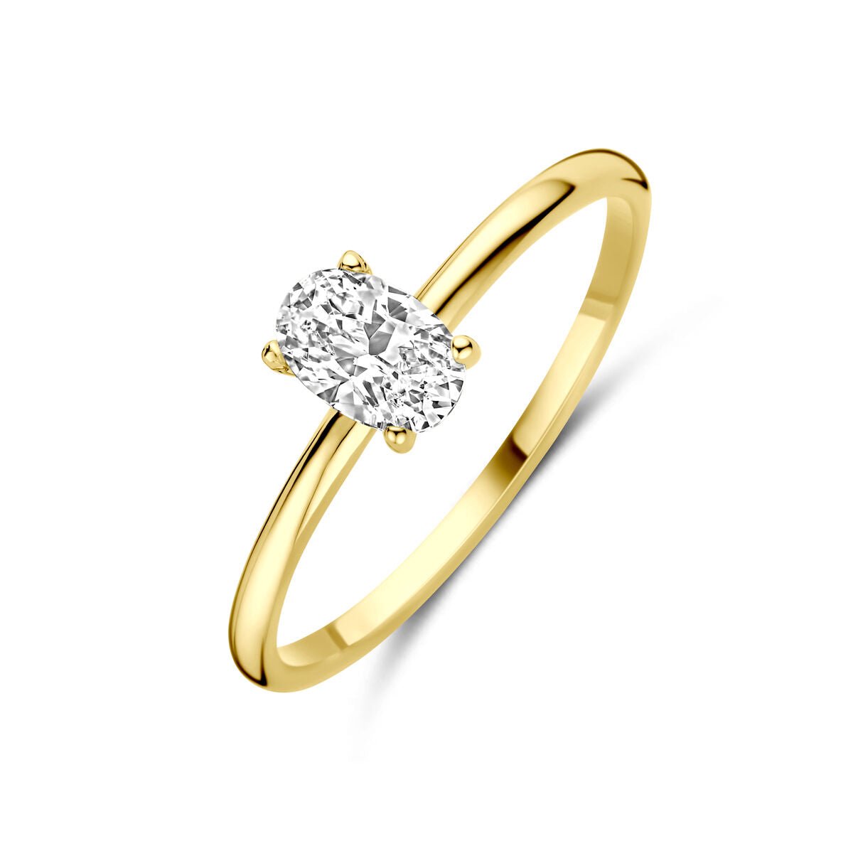 14K Geelgouden Ring met Zirkonia 4034925 – 6 × 4 mm