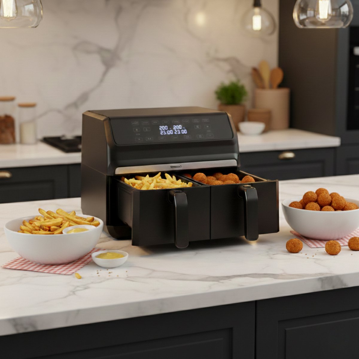 Tomado TAF8001B Airfryer met Dubbele Lade - afbeelding 3