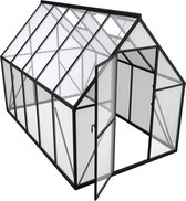 Broeikas Aluminium Broeikas met Transparante PC-Platen, Dakramen, Deuren en Fundering, 280x180x195cm Winterbestendig Tuinbroeikas, Inloopbaar Plantenhuis voor Tuin/Outdoor, NAIZY