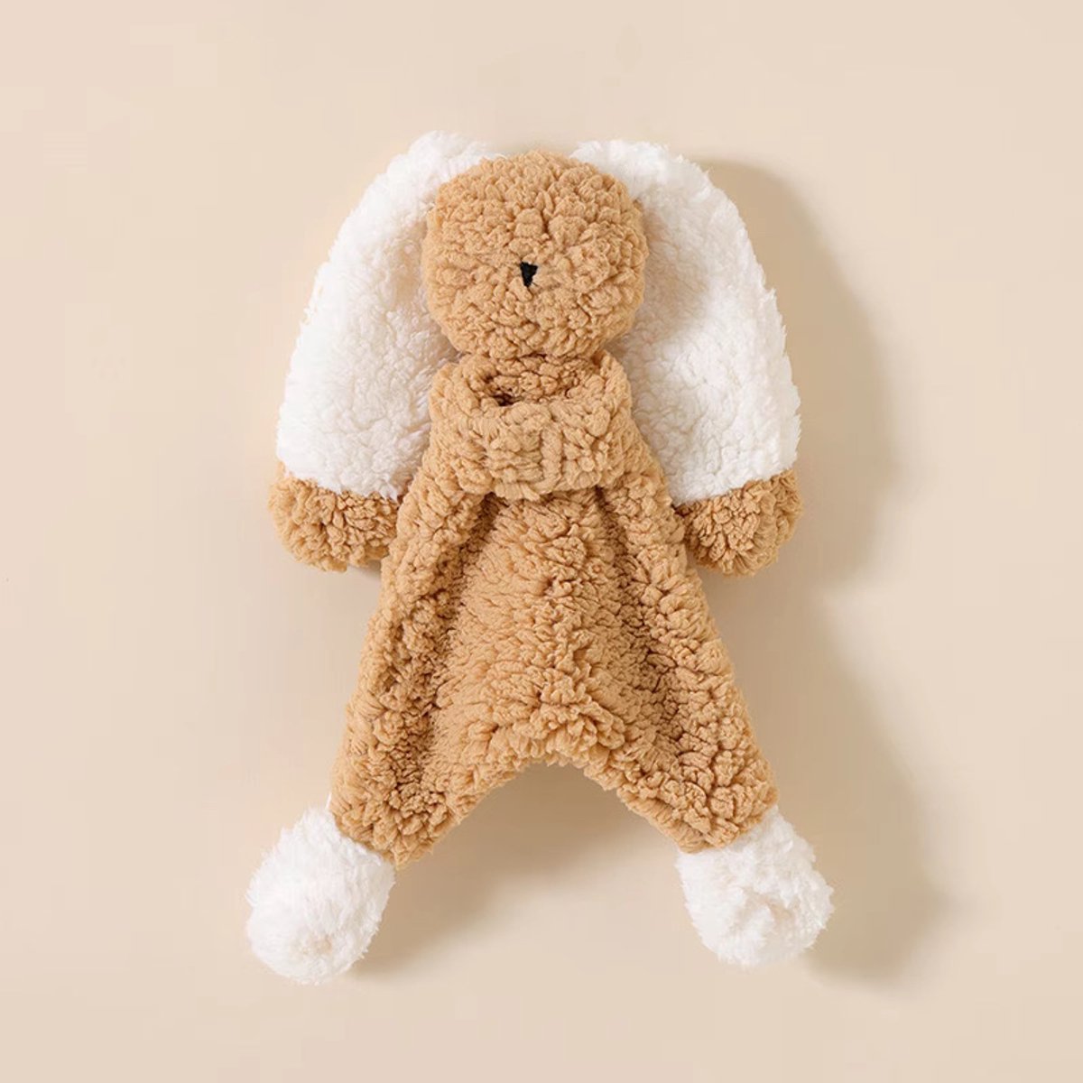 Il Bambini - heerlijke zachte grote knuffel - bruin konijn - met ratel - knuffeldoekje - kraamcadeau - babykado