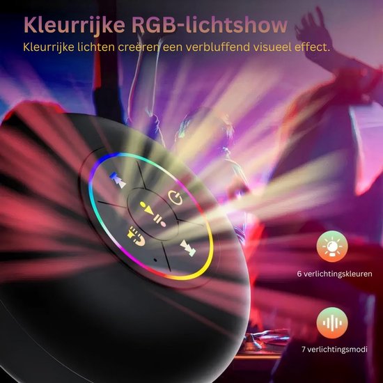 NBAP® Douche Speaker - Draagbare Radio - Bluetooth - Waterdicht - Zwart — afbeelding 3
