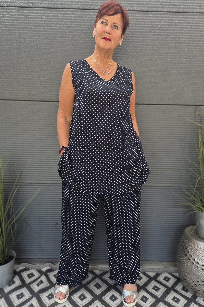 Bagoes lange broek half wijd stip