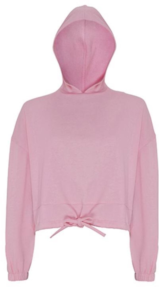 TriDri - Cropped Oversized Dames Hoodie - Light Pink maat XS