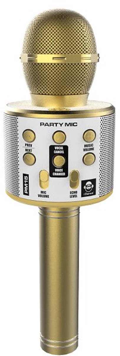 iDance PM15 - Karaoke Mircrofoon - Karaoke Set - Bluetooth - Kinderen - Goud