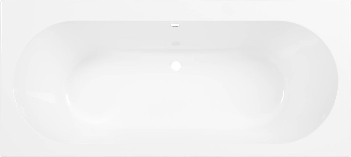 Saqu Space inbouwbad 2-persoons 180x80cm glans wit acryl