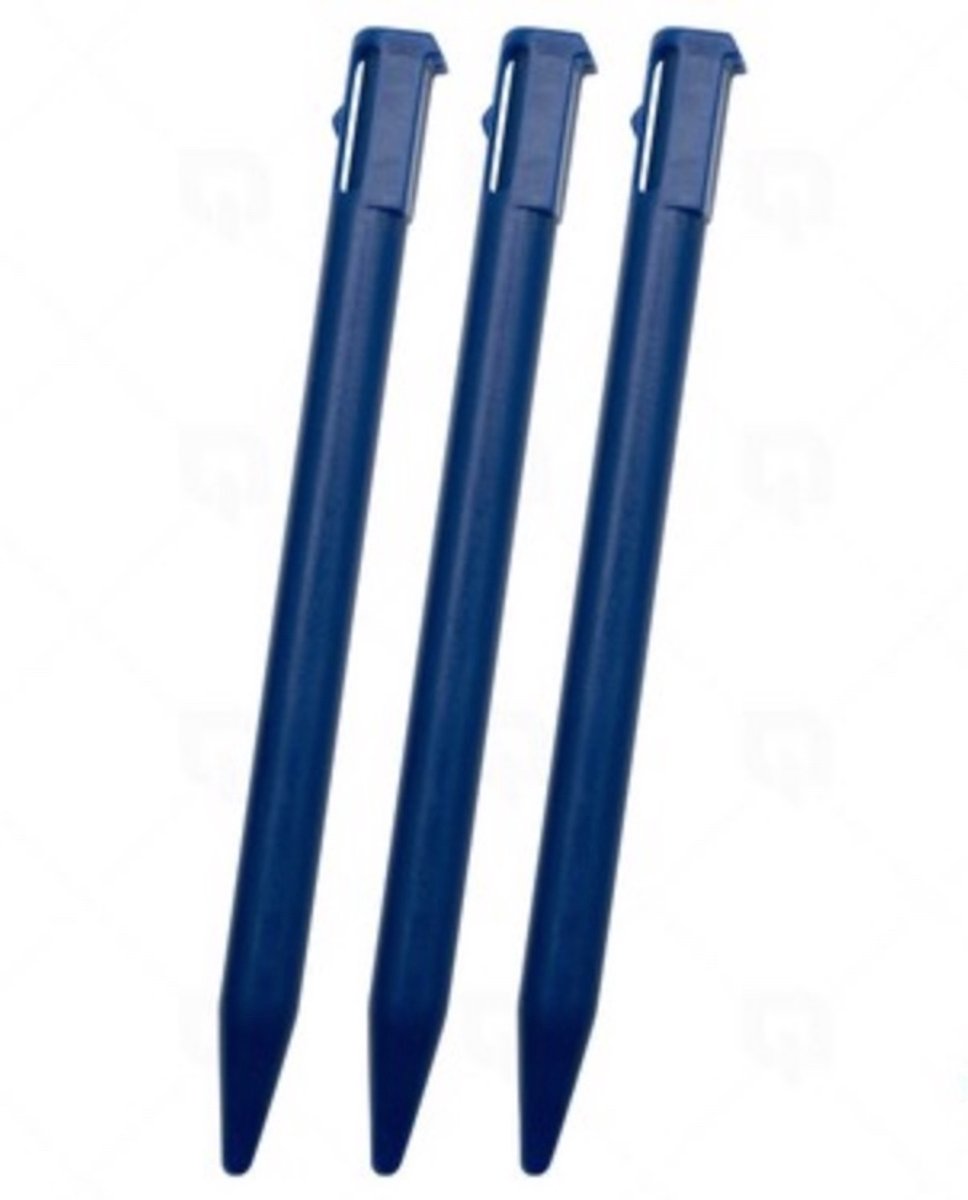 3x Stylus pen geschikt voor Nintendo 3DS Blauw
