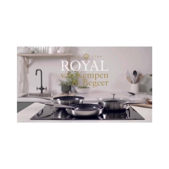 Poêle avec couvercle 28 cm Royal van Kempen and Begeer, convient pour induction, céramique, gaz, électrique, four
