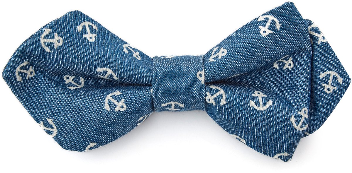Puntige Blauwe Vlinderdas met Ankermotief