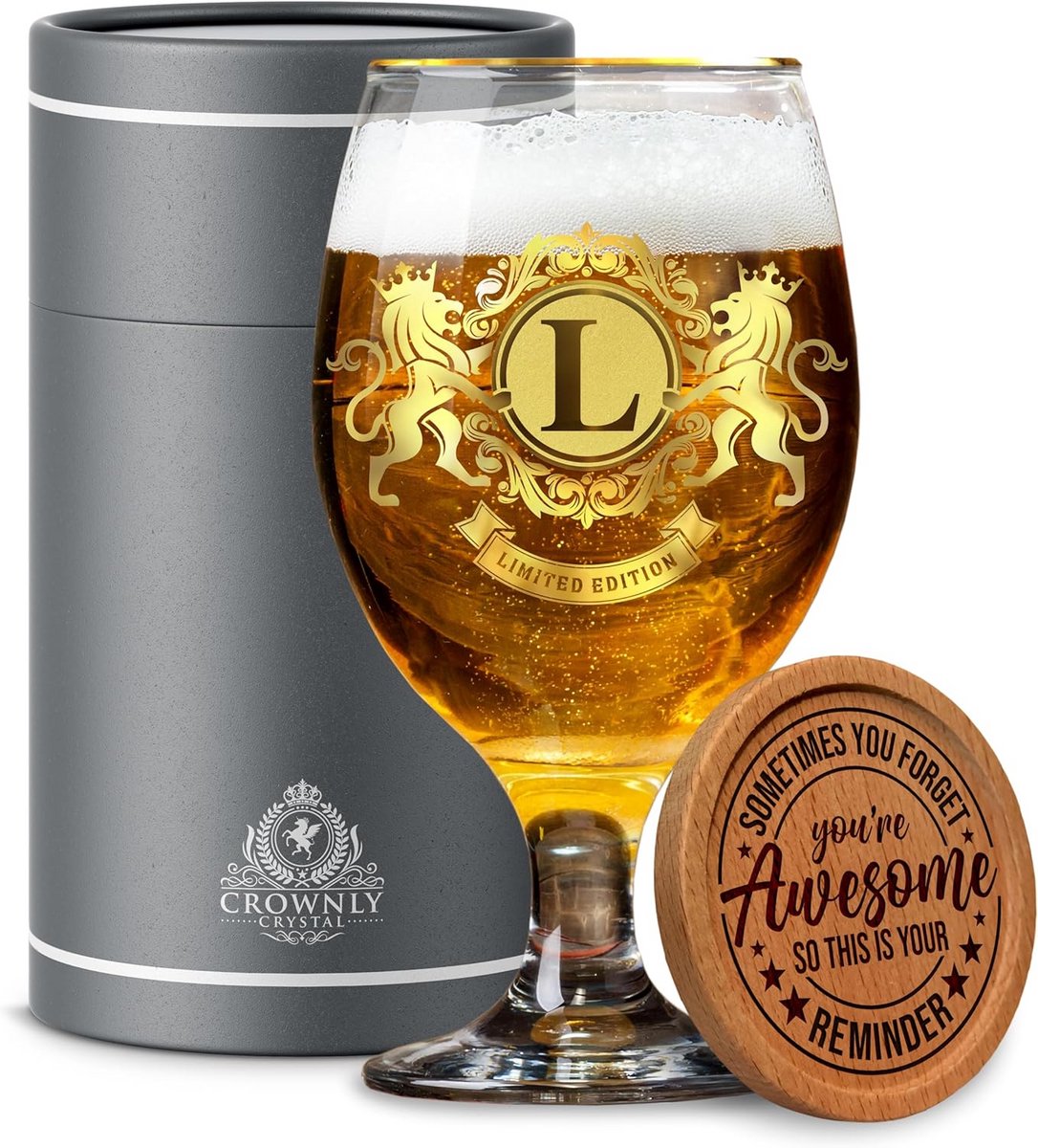 Gegraveerd Bierglas als Uniek Persoonlijk Cadeau voor Vader, Opa, Vriend of Echtgenoot