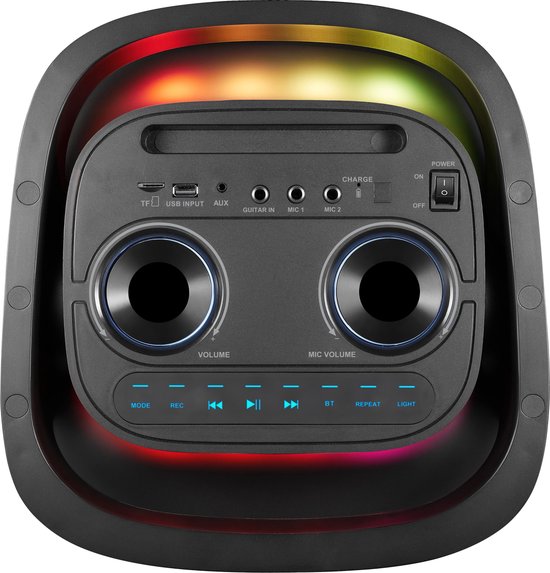 VolkanoX Paramount Bluetooth Party Speaker - Incl. Microfoon - 320 watt - Karaoke - LED-verlichting - TWS - Gitaar ingang van VolkanoX — afbeelding 2