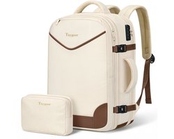 Taygeer 2-delige EasyJet Cabin Size Rugzak 45x36x20cm – Uitschuifbare Reistas 35–40L, Anti-diefstal Slot, Koffersluiting, Inclusief Make-up Tas, Handbagage Rugzak voor Weekend, Vliegtuig, Reizen, Dagelijks Gebruik