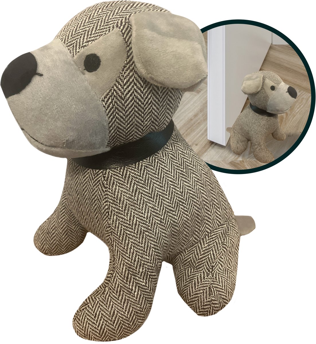 Deurstopper - 1 KG - Voorkomt dichtslaande deuren - Dieren - Decoratief model voor binnen - Hond - Lichtgrijs