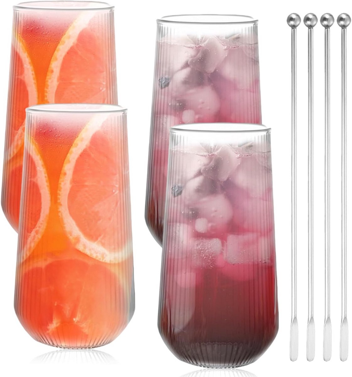 Set van 4 Dubbelwandige Glazen voor Latte Macchiato en Cappuccino 500ml