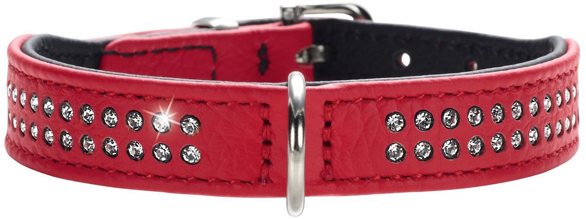 Hunter Hondenhalsband Diamond Petit Rood Maat 27