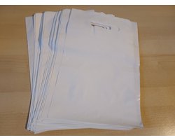 Plastic draagtas wit, DKT-tas, 22 x 33 cm, (100 stuks).