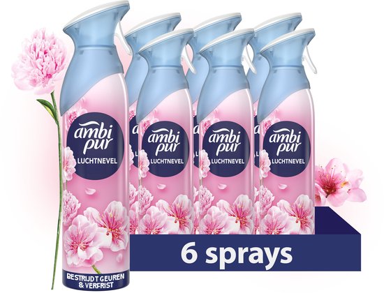 Désodorisant Ambi Pur Air Effects en spray avec une touche de fleur - 6 x 185 ml - Pack économique