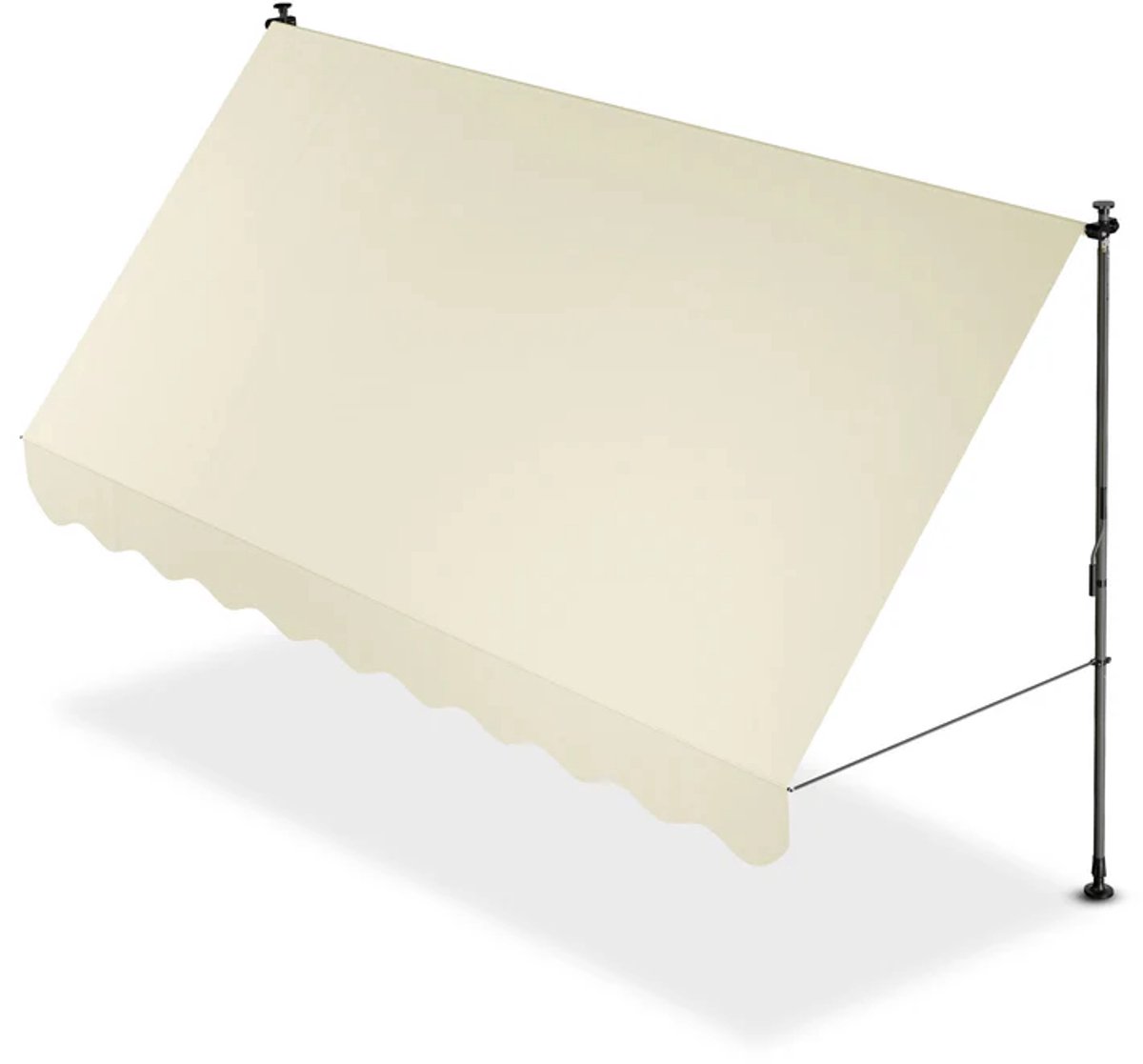 Luifel / Klemluifel met handslinger - Balkonluifel kapstadt - 350x120 cm - Beige