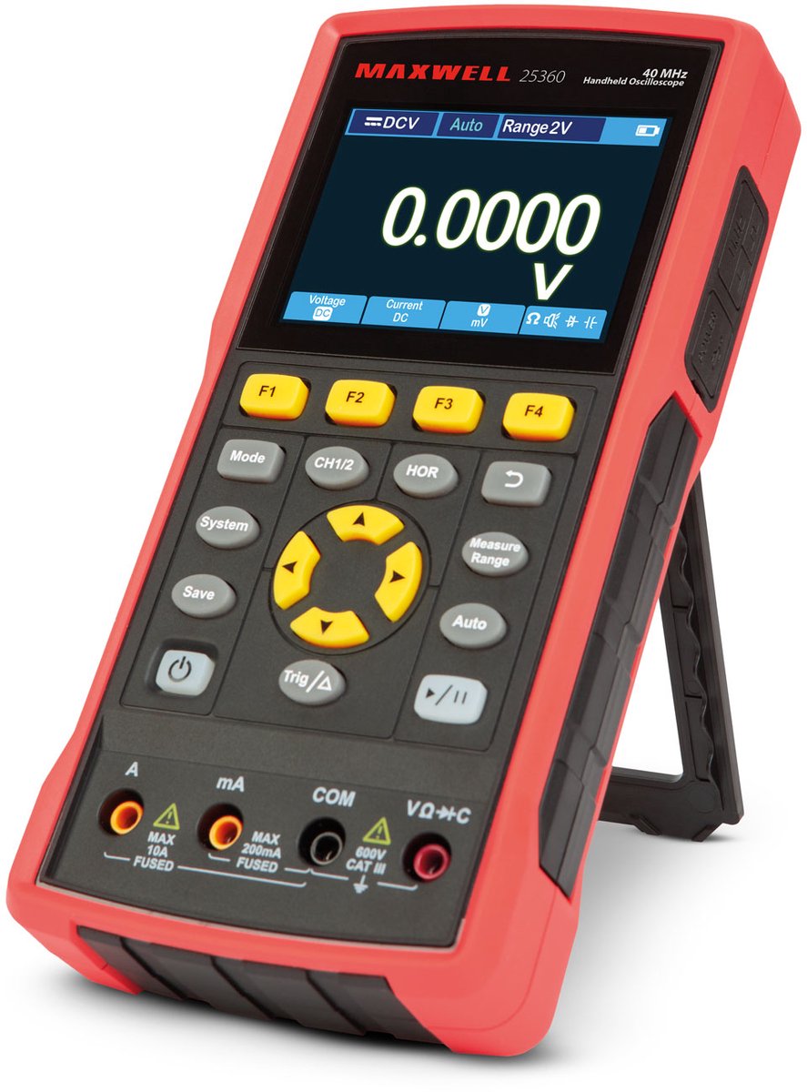 Draagbare Hand-oscilloscoop met Multimeterfunctie - 3,5" Kleurendisplay - 40MHz Bandbreedte - 2 Kanalen - 400V AC/DC - Batterijgevoed - Voor elektronica, onderhoud en educatie [25360]