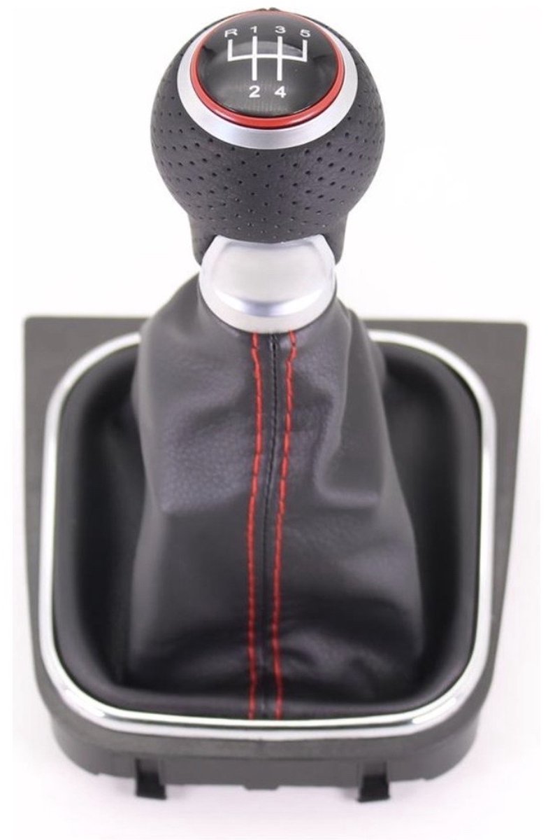 medj-Pook Schakel - geschikt voor Volkswagen Golf GTI - lederen sport pook - 5 Speed