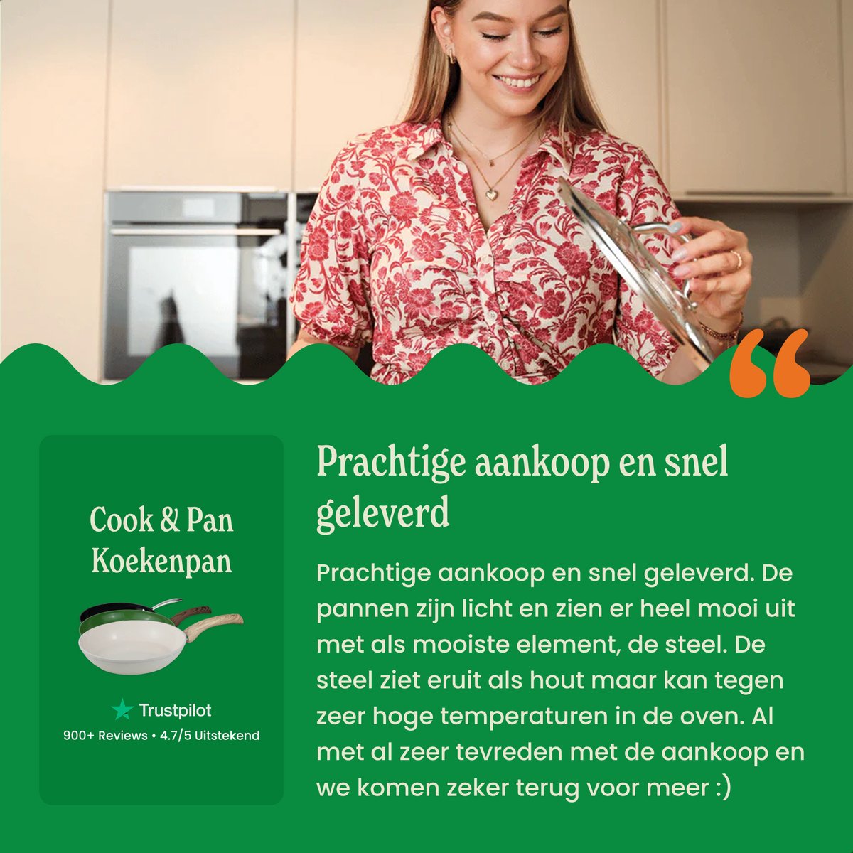 Cook & Pan 7-Delige Pannenset Crème - PFAS vrij - Alle Warmtebronnen - Pannen Set met 7 jaar Garantie - Krasbestendige Anti Aanbaklaag - Vaatwasserbestendig - Gas, Inductie, Elektrisch, Oven - Koekenpan, Wokpan, Steelpan, Hapjespan, Kookpot - Beige – foto 2