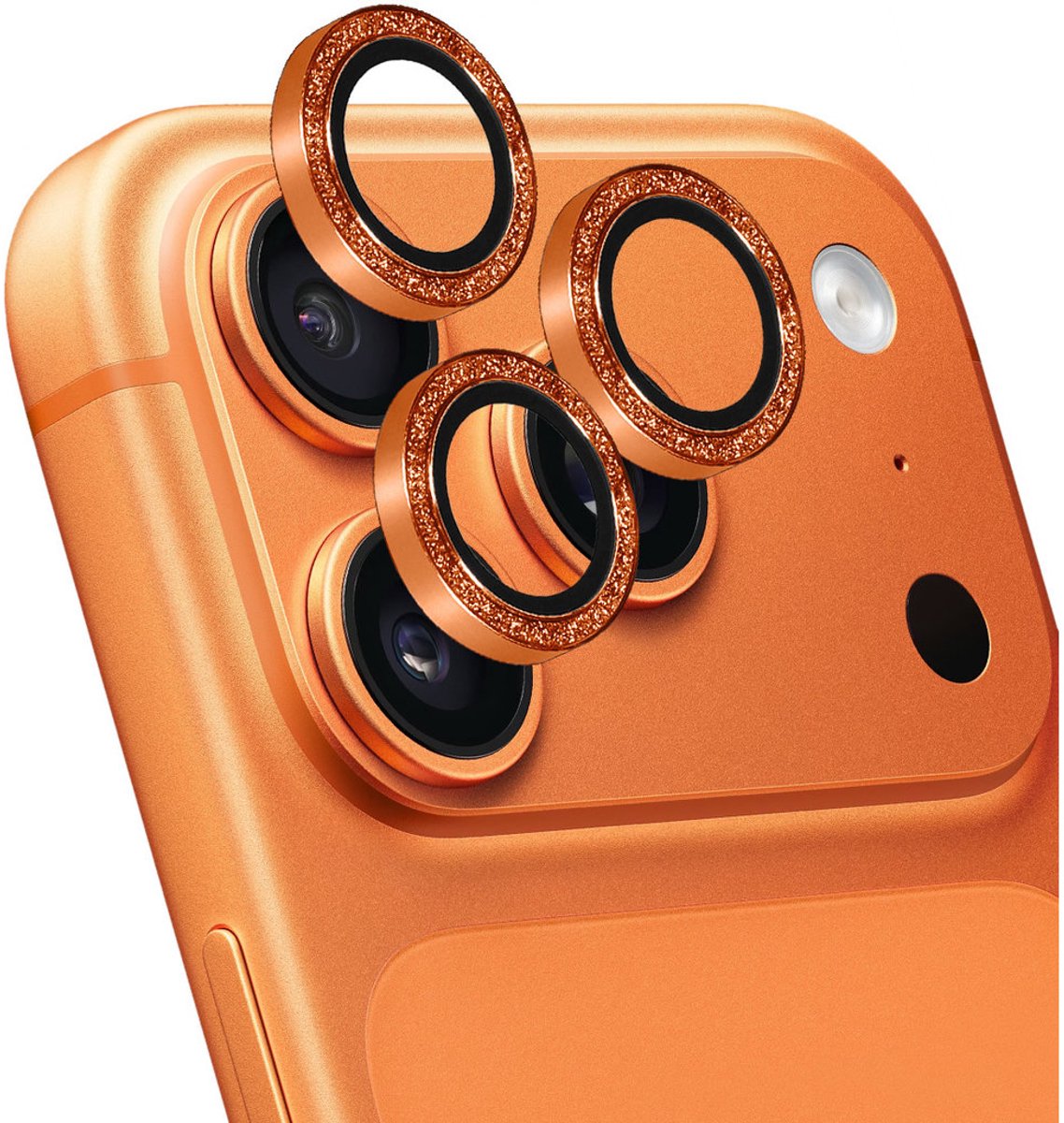 Mobiparts Screenprotector geschikt voor Apple iPhone 17 Pro Max Aluminum | Mobiparts Camera Lens Protector - Case Friendly - Orange Gold