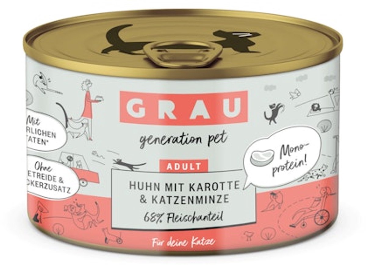 GRAU Grau Graanvrij Kattenvoer Kip, Wortel & Catnip