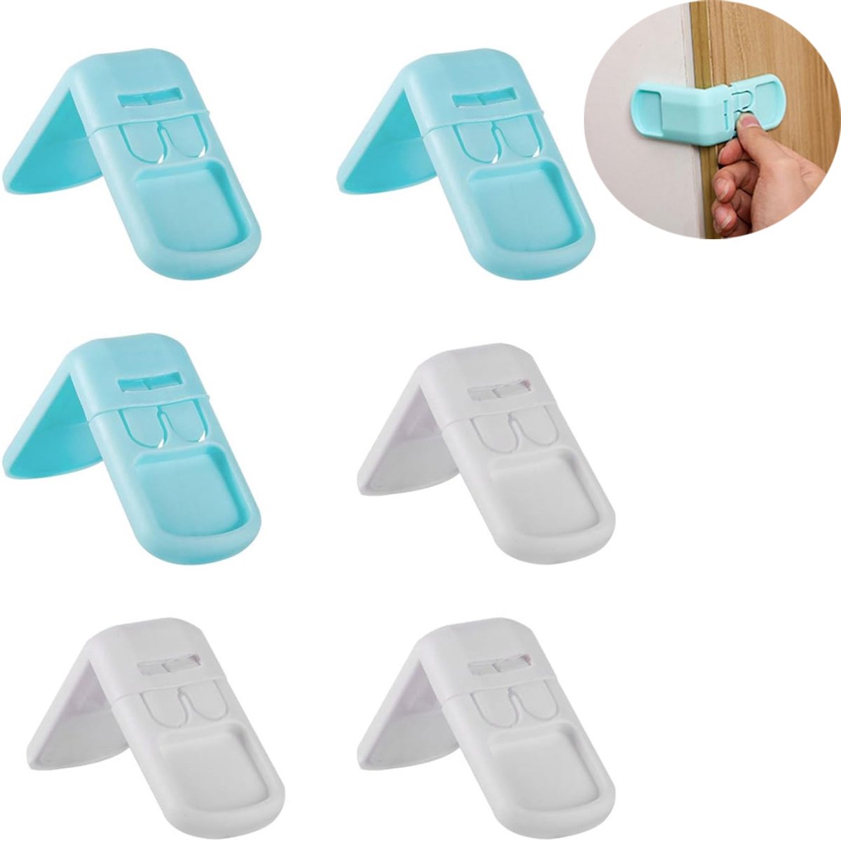 Kinderslot kastjes - Baby Slot - Rechthoekig kastslot - Lade Slot - Kinder Beveiliging - Kinderveiligheid Kastdeuren - Koelkast Slot - Kinderslot baby - Zelfklevend kinderslot - Kinderslot - Zonder boren - Veiligheidsslot - 6 Stuks