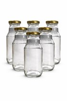 Natuurlijker leven® - Sapflesje (Goud) 330 ml (6 stuks) - smoothie flesjes - wecken en inmaken