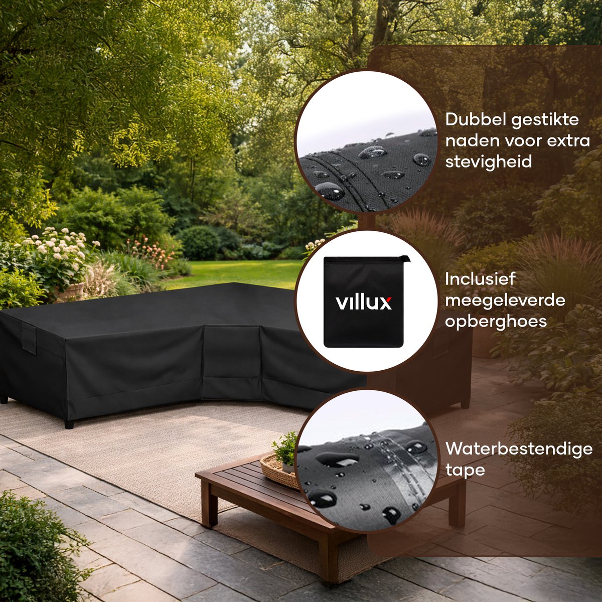 Tuinmeubelhoezen voor terrasmeubels, 190 x 170 x 90 cm Tuinmeubelhoezen voor terrasmeubels, 190 x 170 x 90 cm