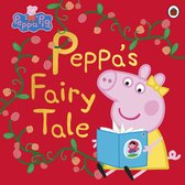 Peppa Big: Peppa's Sprookje. Peppa leest een boek, omringd door rode bloemen en ranken.