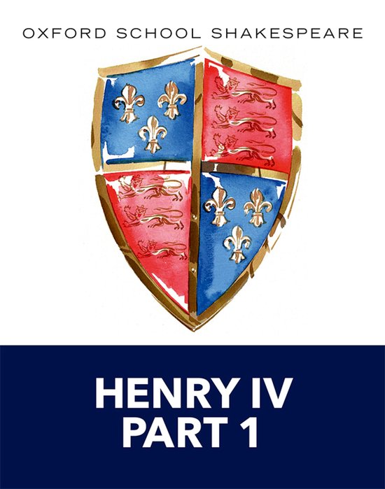 Boekhoes met het wapenschild van Henry IV Part 1, Oxford School Shakespeare.